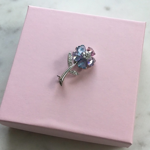 Sale $34 Firm! Sterling Silver Multi Color Cz Flower Pin - Picture 11 of 17